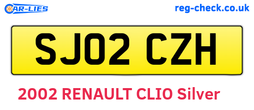 SJ02CZH are the vehicle registration plates.