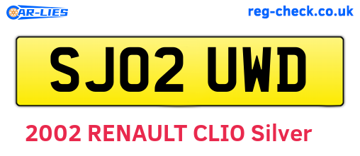 SJ02UWD are the vehicle registration plates.