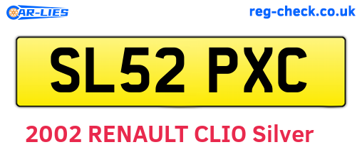 SL52PXC are the vehicle registration plates.