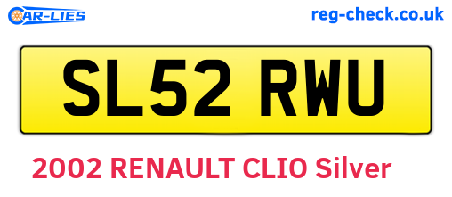 SL52RWU are the vehicle registration plates.