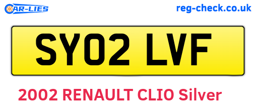 SY02LVF are the vehicle registration plates.