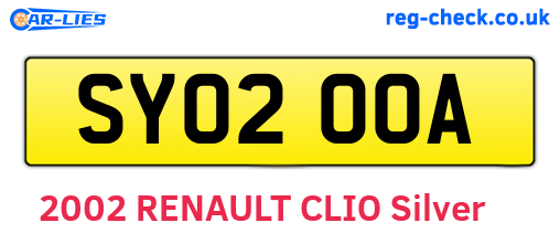 SY02OOA are the vehicle registration plates.