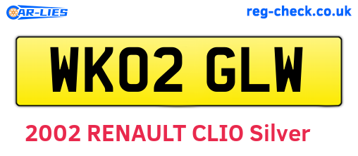 WK02GLW are the vehicle registration plates.