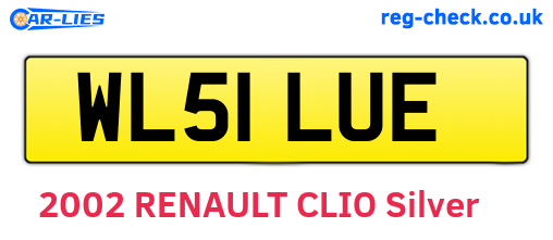 WL51LUE are the vehicle registration plates.