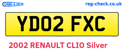 YD02FXC are the vehicle registration plates.