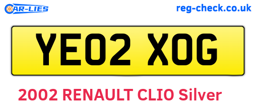 YE02XOG are the vehicle registration plates.