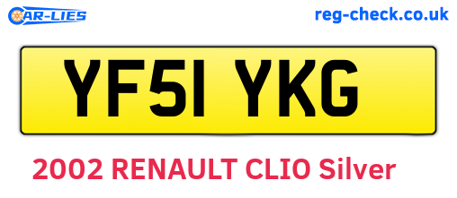 YF51YKG are the vehicle registration plates.