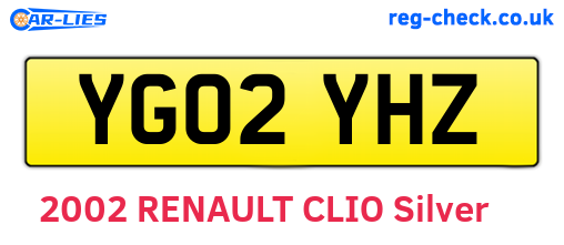 YG02YHZ are the vehicle registration plates.