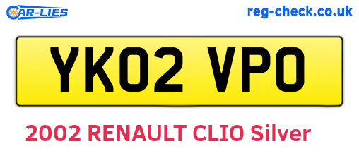 YK02VPO are the vehicle registration plates.