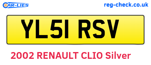 YL51RSV are the vehicle registration plates.