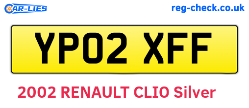 YP02XFF are the vehicle registration plates.