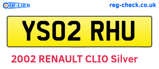 YS02RHU are the vehicle registration plates.