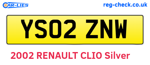 YS02ZNW are the vehicle registration plates.