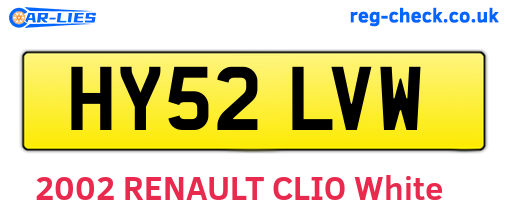 HY52LVW are the vehicle registration plates.