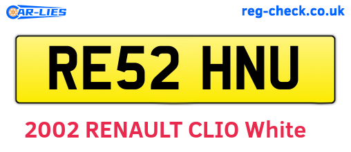RE52HNU are the vehicle registration plates.