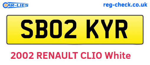 SB02KYR are the vehicle registration plates.