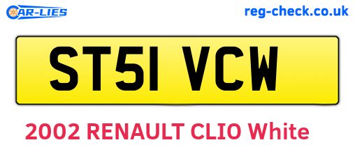 ST51VCW are the vehicle registration plates.