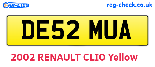 DE52MUA are the vehicle registration plates.