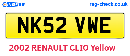 NK52VWE are the vehicle registration plates.