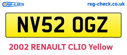 NV52OGZ are the vehicle registration plates.