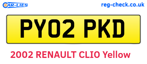 PY02PKD are the vehicle registration plates.