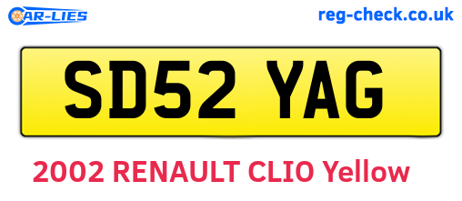 SD52YAG are the vehicle registration plates.