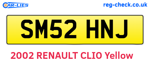 SM52HNJ are the vehicle registration plates.