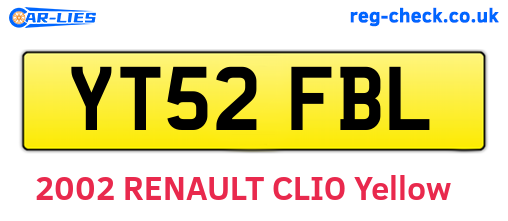 YT52FBL are the vehicle registration plates.