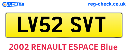 LV52SVT are the vehicle registration plates.