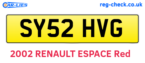 SY52HVG are the vehicle registration plates.