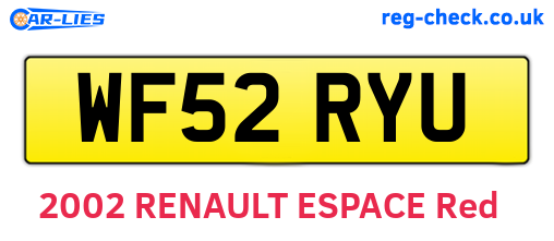 WF52RYU are the vehicle registration plates.