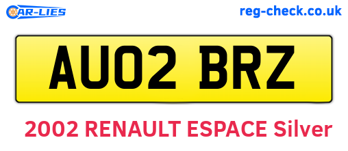AU02BRZ are the vehicle registration plates.