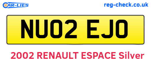 NU02EJO are the vehicle registration plates.