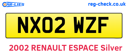 NX02WZF are the vehicle registration plates.