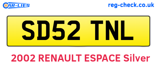 SD52TNL are the vehicle registration plates.