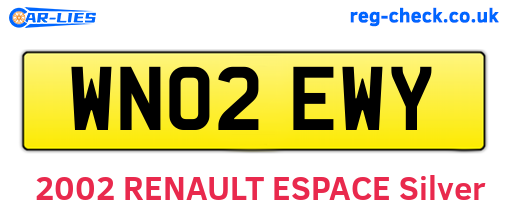 WN02EWY are the vehicle registration plates.