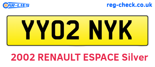 YY02NYK are the vehicle registration plates.