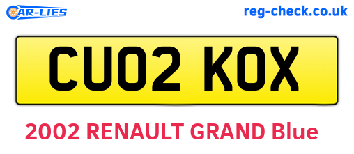 CU02KOX are the vehicle registration plates.