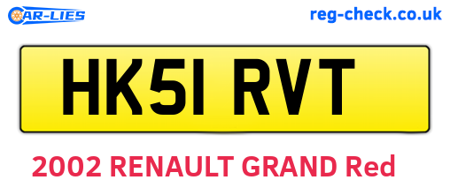 HK51RVT are the vehicle registration plates.
