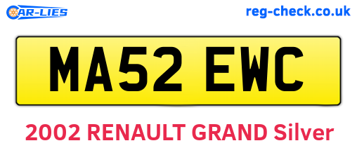 MA52EWC are the vehicle registration plates.