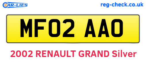 MF02AAO are the vehicle registration plates.