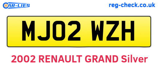 MJ02WZH are the vehicle registration plates.