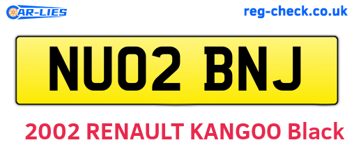 NU02BNJ are the vehicle registration plates.
