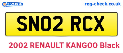 SN02RCX are the vehicle registration plates.