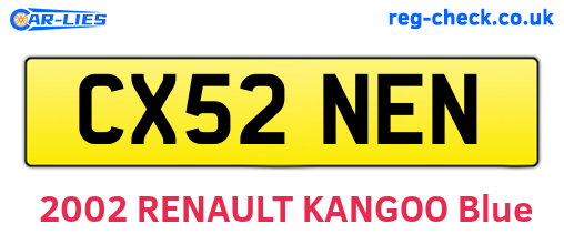 CX52NEN are the vehicle registration plates.