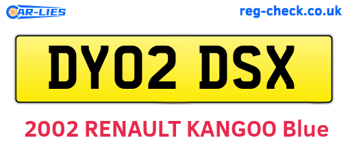 DY02DSX are the vehicle registration plates.