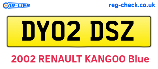 DY02DSZ are the vehicle registration plates.