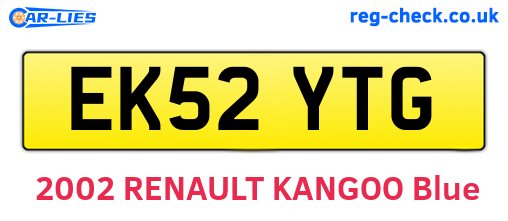 EK52YTG are the vehicle registration plates.