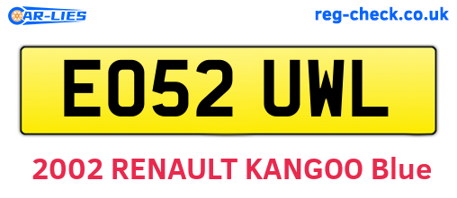EO52UWL are the vehicle registration plates.