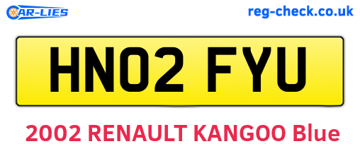 HN02FYU are the vehicle registration plates.